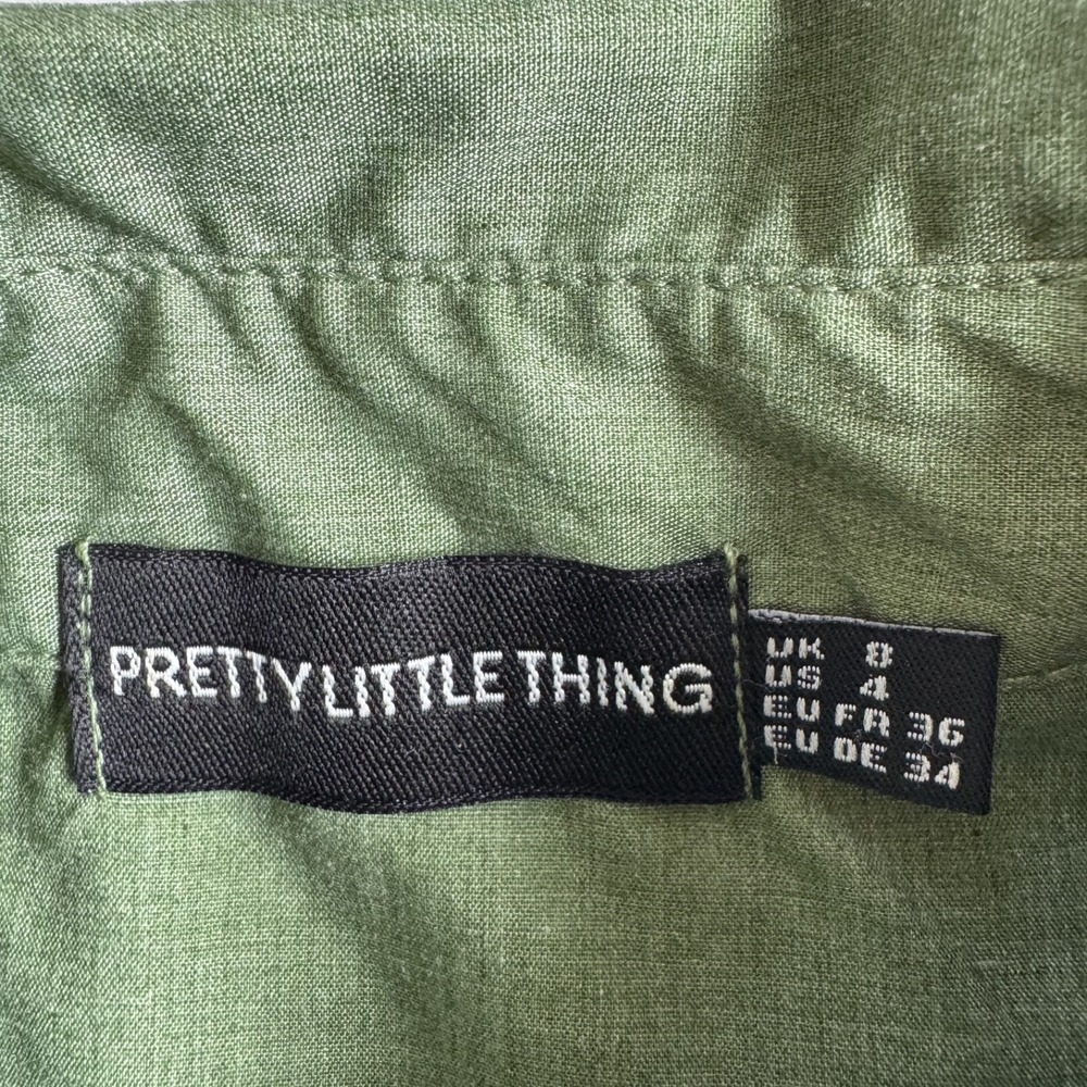 PRETTY LITTLE THING Oversized Button Up L/S Shirt Womens‎ 4 Green - Picture 3 of 15